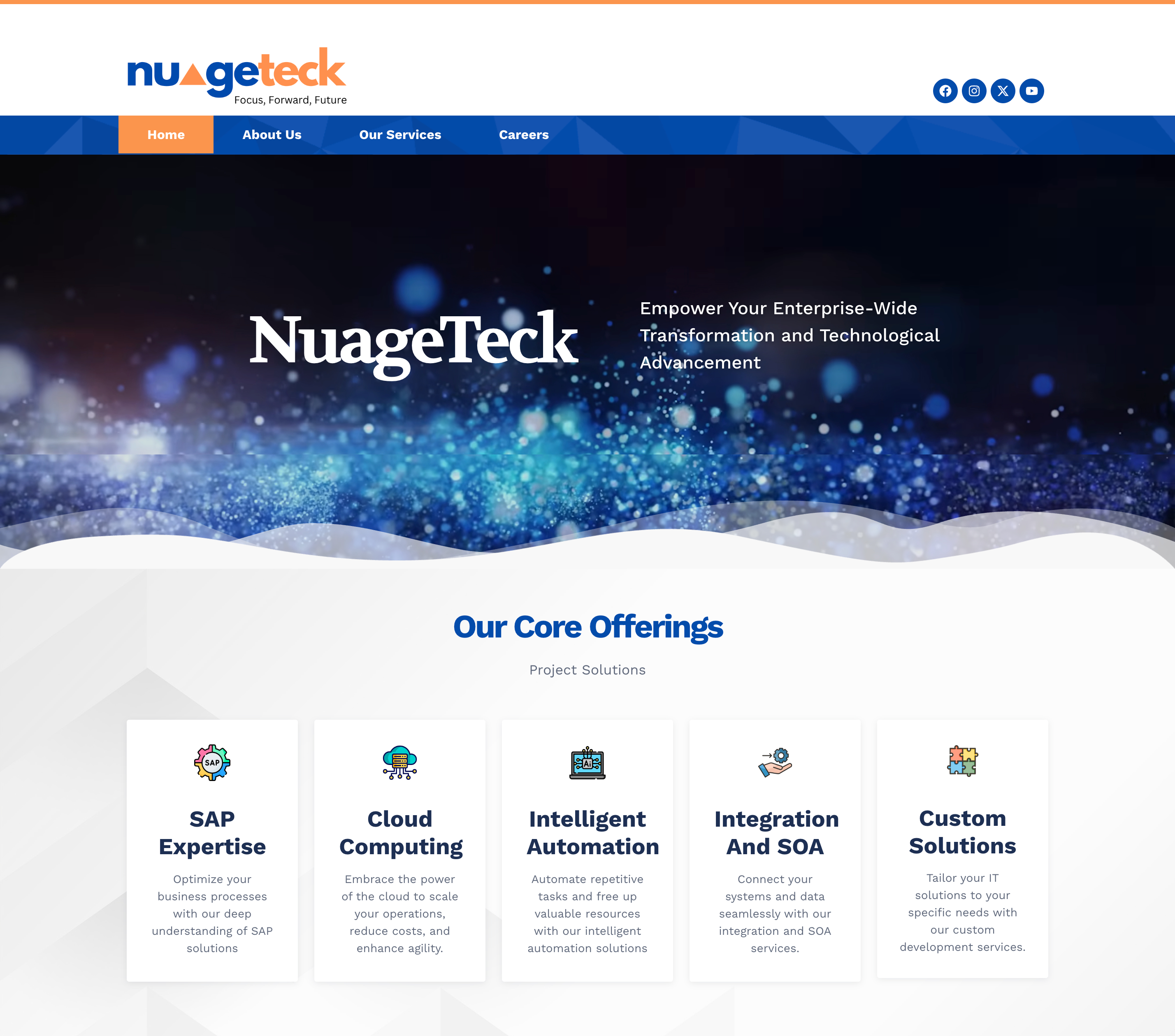 Nuageteck WordPress website design project by Pixel Weavers