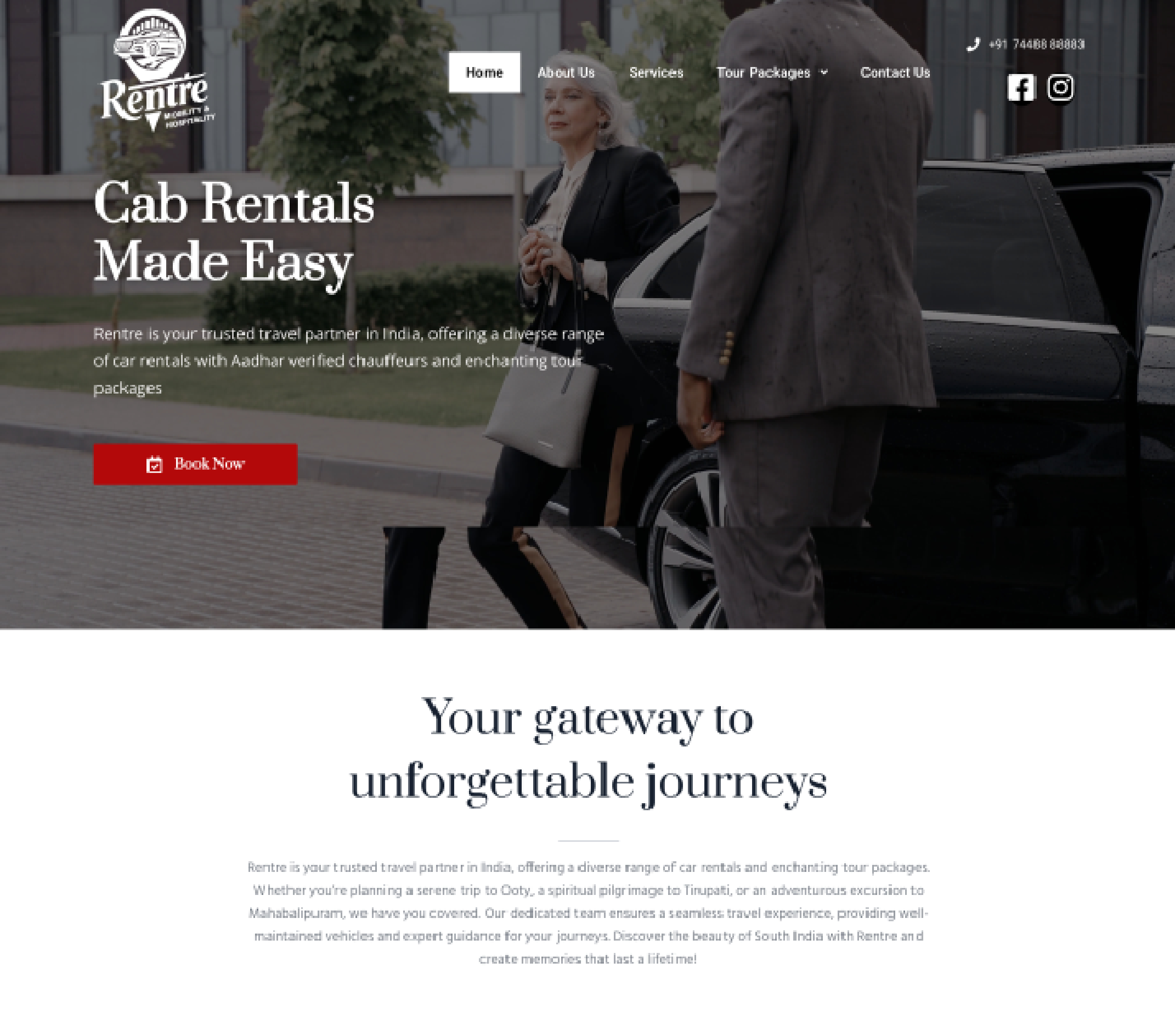 Rentre website design and SEO project by Pixel Weavers